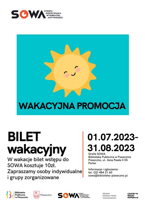 Promocja Na Wakacje W Strefie SOWA Biblioteka Publiczna W Piasecznie