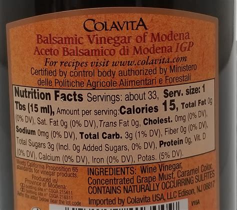 Colavita Balsamic Vinegar 500ml Nick S International Foods