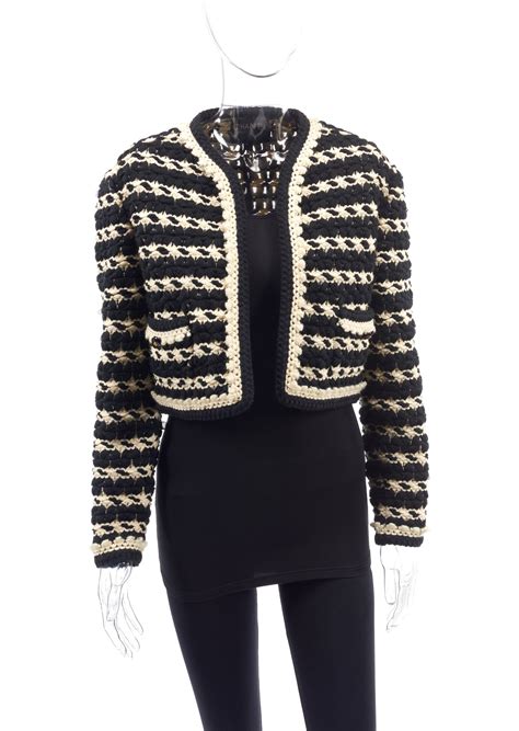 Black And White Knitted Jacket Chanel A Collection Of A Lifetime