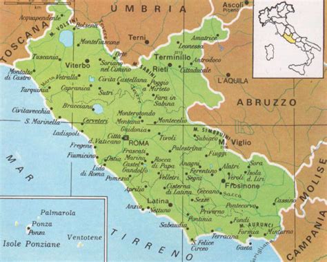 Cartine Geografiche Del Lazio Italia