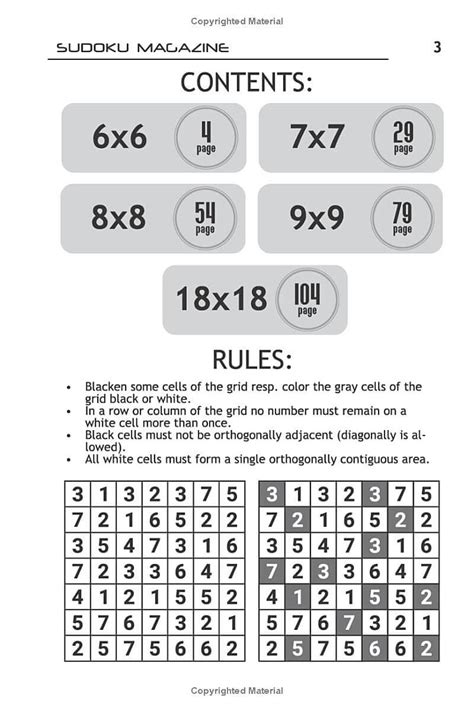 Hitori 250 Hitori Logic Puzzles For Adults 6×6 7×7 8×8 9×9 18×18 Sudoku Magazine