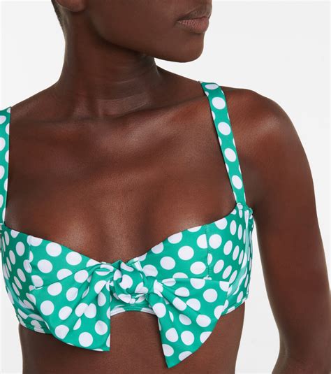 Clara Polka Dot Bikini Top In Green Alexandra Miro Mytheresa