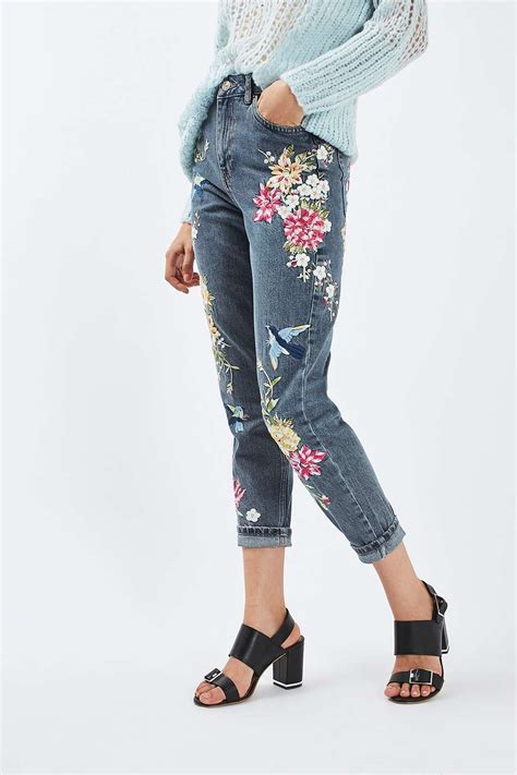 Carousel Image 2 Mom Jeans Embroidered Mom Jeans Topshop Outfit