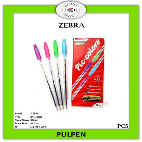 Jual Pen ZEBRA PICCOLO Pena Pulpen Ballpoint 0 7 HITAM PIC COLORS