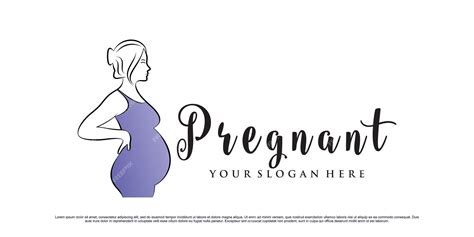 Premium Vector Pregnant Woman Logo Design Illustration With Creative