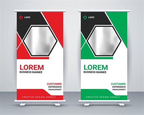 Roll up banner plantilla de diseño Vector Premium