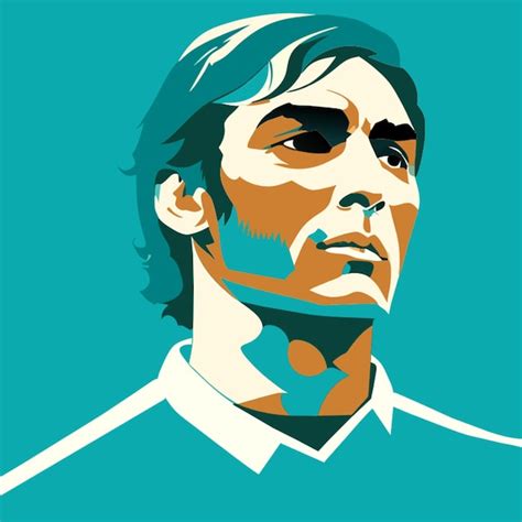 George Best Without Beard Vector Illustration Flat 2 Premium Ai