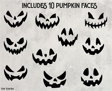 Halloween Pumpkin Faces SVG Bundle Pumpkin Faces Clipart Jack O Lantern ...