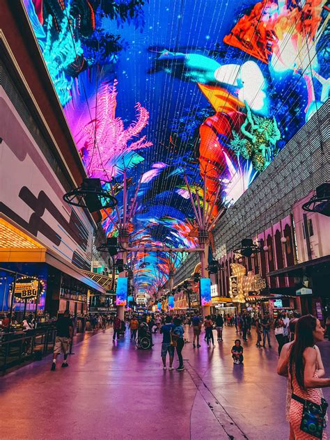 Download Colorful Neon Lights Fremont Street Wallpaper