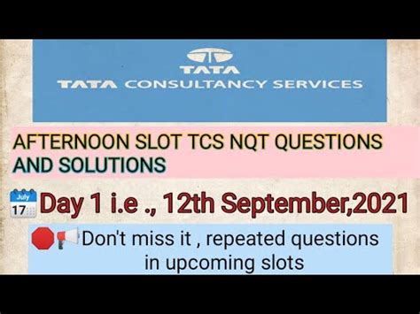 Tcs Nqt Th September Slot All Questions Answers Including