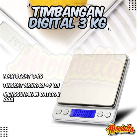 Jual Timbangan Digital 3kg Dapur Emas Mini Kopi Batu Logam Bubuk Akurat