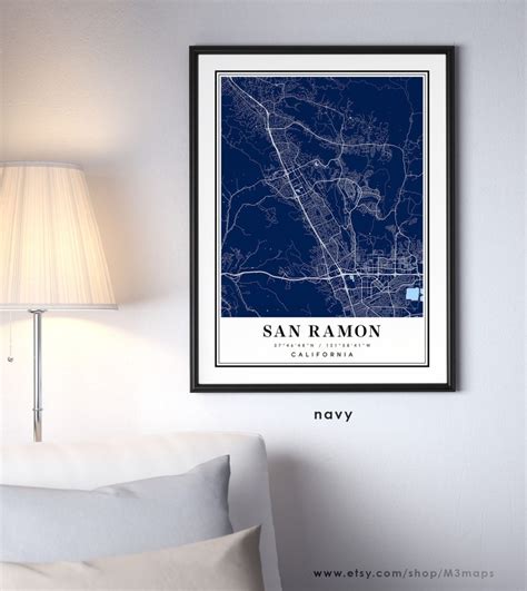 San Ramon California Map San Ramon CA Map San Ramon City - Etsy