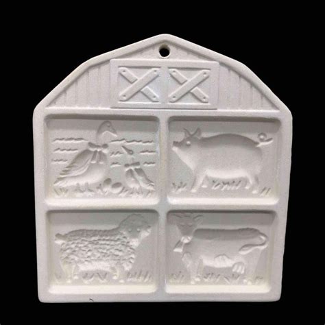 Vintage Pampered Chef Farmyard Friends Stoneware Cookie Mold Etsy