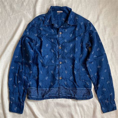 Kapital Kapital Full Pattern Long Sleeve Linen Shirt Indigo 0 Grailed