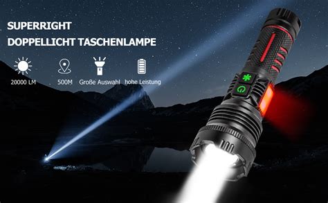 Ngokpyd Led Taschenlampe Extrem Hell Lumen Usb C Aufladbar Starke