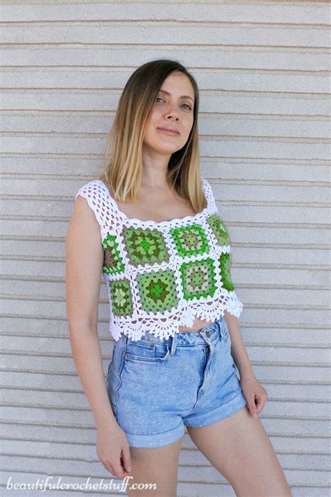 Crochet Classic Granny Square Top Free Pattern Beautiful Crochet Stuff