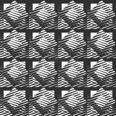 Optical Illusion Of Volume And Movement Of Geometric Shapes Abstract