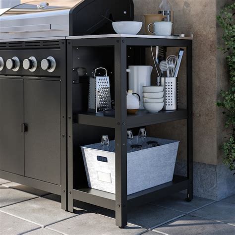 GRILLSKÄR gas grill w kitchen island, stainless steel/outdoor, 433/4x24 ...