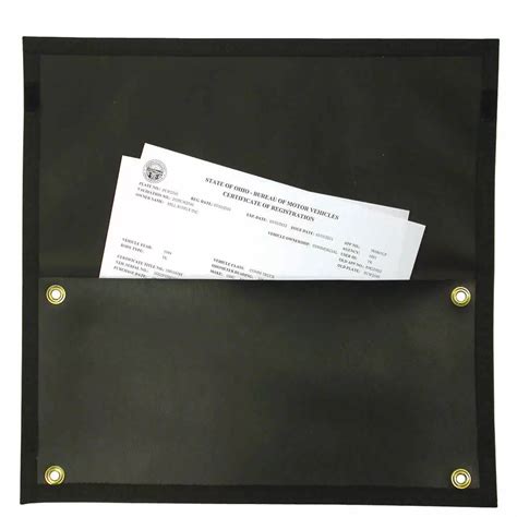 Document Pouch With 4 Metal Mounting Grommets Black Mill Supply Inc