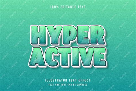 Premium Vector Hyper Active 3d Editable Text Effect