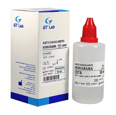 Anticoagulantes Para Hemograma Edta Gtlab Srl