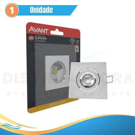 Spot Led 3W Branco Redondo E Quadrado Embutir Direcional AVANT 6500K E