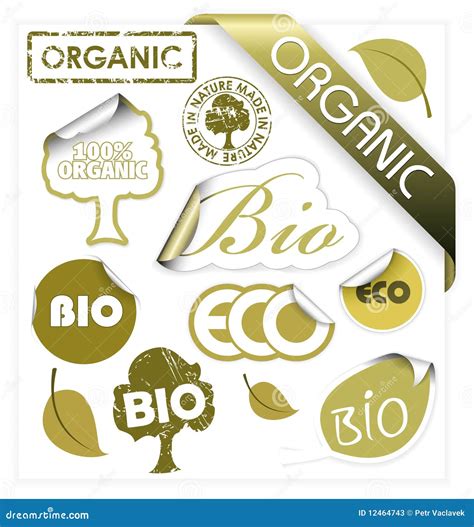 Set Of Vector Bio Eco Organic Elements Stock Vector Illustration Of