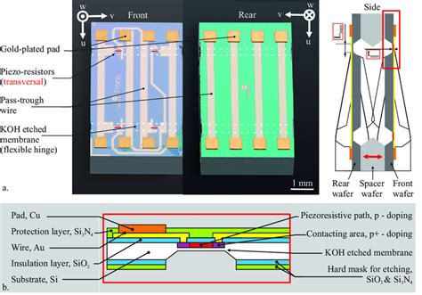 A Front Rear And Side View Of The Silicon Based Measurement Cell And