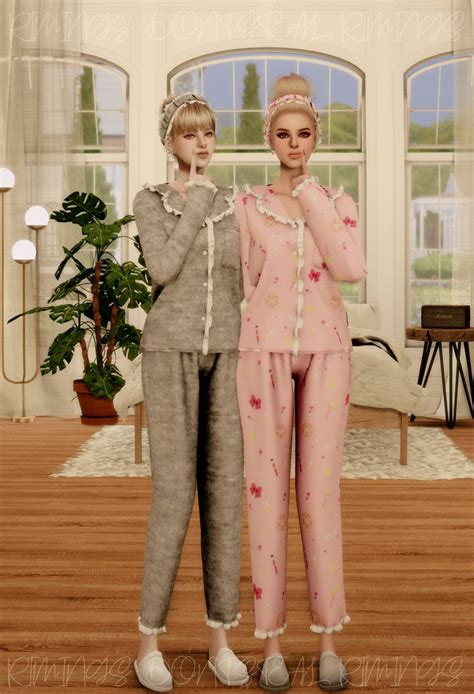 Rimings Frill Pajama Set Sims Mods Clothes Sims Clothing Sims