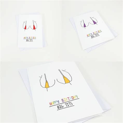 Happy Birthday Big Tits Card Birthday Card Party Boobs Etsy