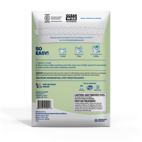 Tru Earth Eco Strips Laundry Detergent Sheets Fragrance Free 32 Ct