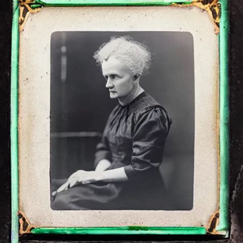 Wet Plate Photography Of Marie Curie Wearing Eerily Stable Diffusion