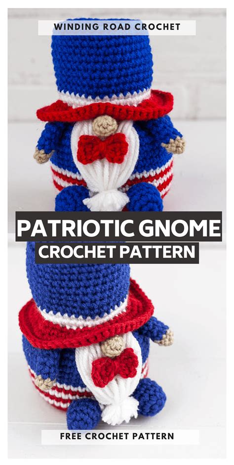 Crochet Patriotic Gnome Free Pattern Winding Road Crochet