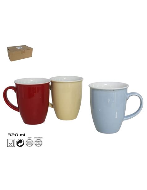 TAZA MUG 320ML PORCELANA SEATTLE 4 SURT