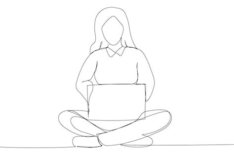 Premium Vector Cartoon Of Happy Woman In Casual Sitting On Floor In