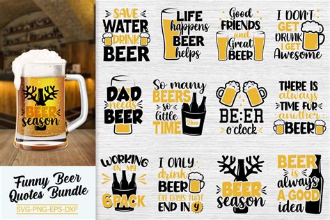 Funny Beer Quotes Bundle Svg Beer Quote Graphic By All About Svg · Creative Fabrica