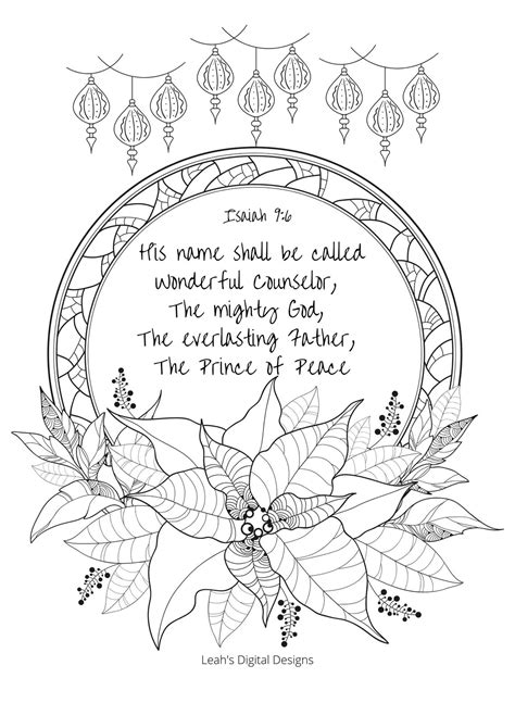 Christmas Coloring Page Isaiah 9:6 Bible Verse - Etsy