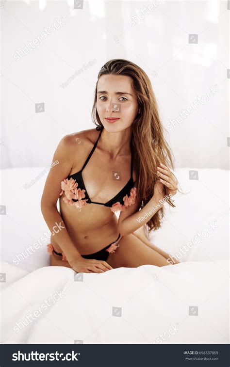 Bikini Model Beautiful Sexy Brunette Girl Stock Photo Shutterstock