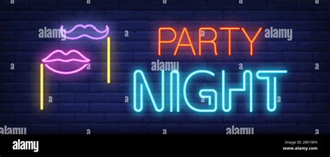 party night neon sign stock vector image art alamy