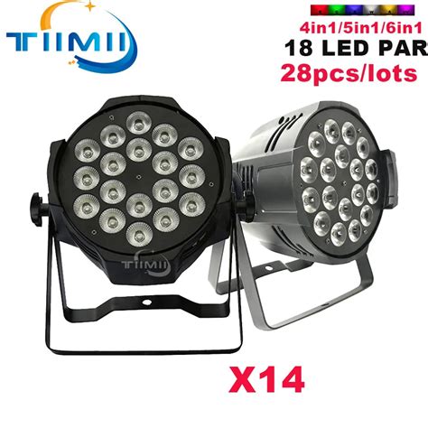 28pcs Aluminum Alloy Led Par 18x18w Rgbwa Uv 6in1 Can Spotlight Dj