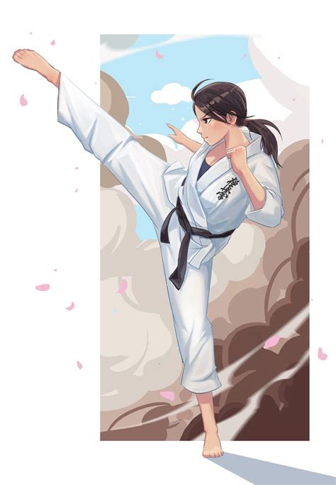 Pin By Tough Girls On Girls And Martial Arts Martial Arts Anime Taekwondo Girl Concept Art