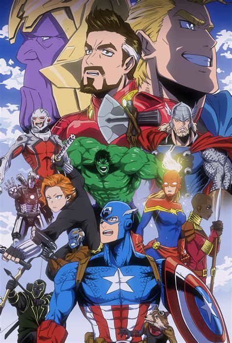 Avengers As Anime Characters By Youtuber Whytmangatv My Hero Academia