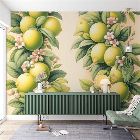 Lime Green Wallpaper | Falling Lime Green Leaves – Wallpaper Co