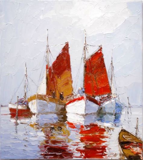 Sailing Ships Ocean Abstract Artwork Painting Beautiful Lakes