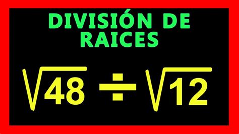 Division De Radicales De Igual Indice Como Dividir Radicales YouTube