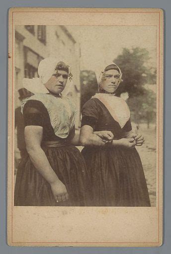 Portrait Of Two Unknown Women In Traditional Walcheren Costumes Free