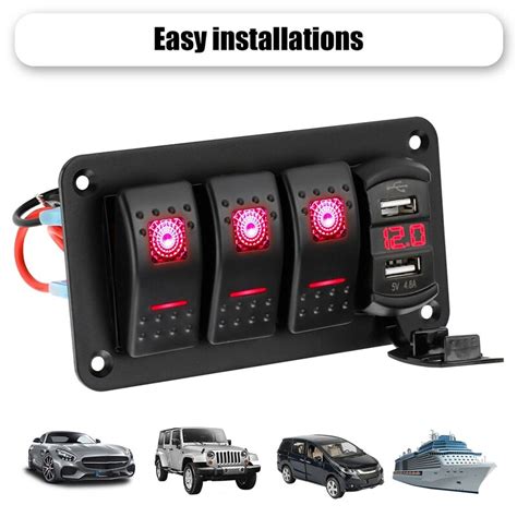 Gang Toggle Rocker Switch Panel Met Usb Voor Aut Grandado