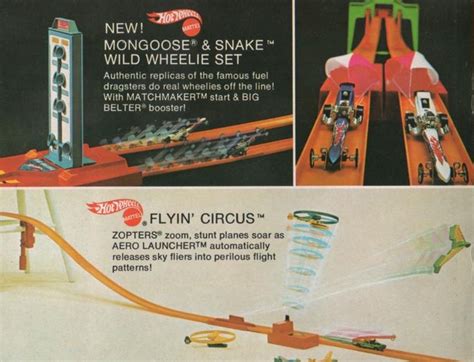 Hot Wheels Reline Mongoose Snake Wild Wheelie Drag Set And Canadian Version Of Sky Show Set