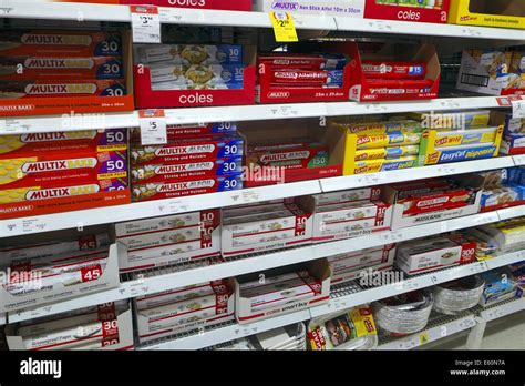 Interior Of A Coles Supermarket In North Sydneyaustralia With Own