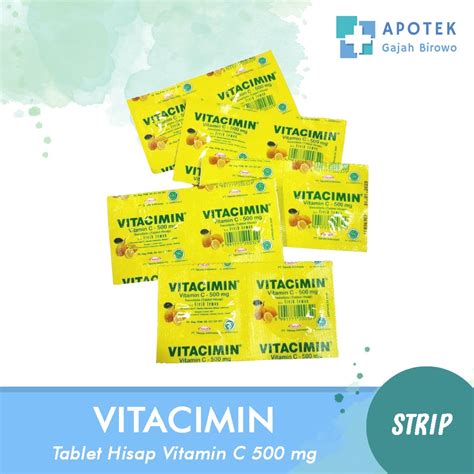 Jual Vitacimin Lemon Tablet Hisap Vitamin C Mg Strip Isi